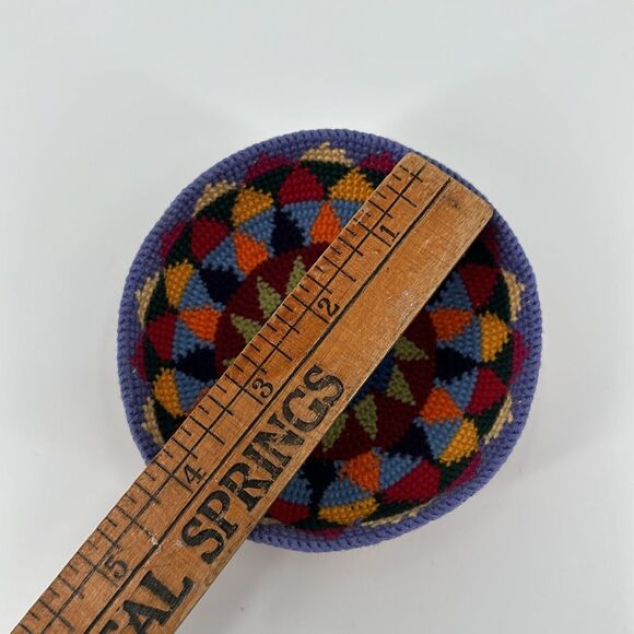 Fiber Arts Bowl 4" Trinket Catch-all Sun Southwest Multicolor Soft Flexible - Picture 4 of 6